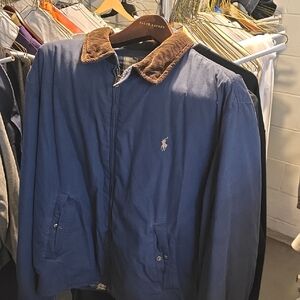 Ralph Lauren Navy Jacket with Corduroy Collar